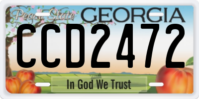 GA license plate CCD2472