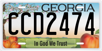 GA license plate CCD2474
