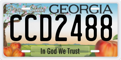 GA license plate CCD2488