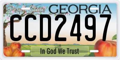 GA license plate CCD2497