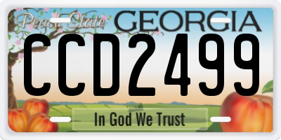 GA license plate CCD2499