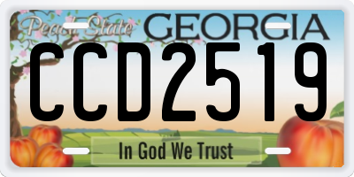 GA license plate CCD2519