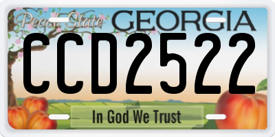 GA license plate CCD2522