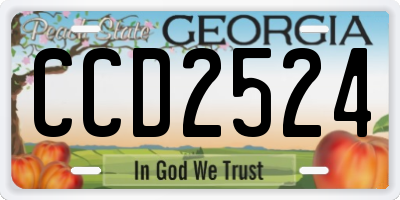 GA license plate CCD2524
