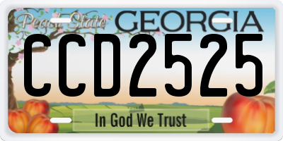 GA license plate CCD2525