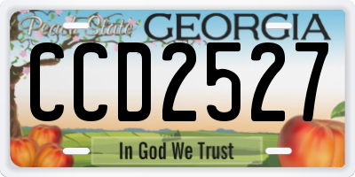 GA license plate CCD2527