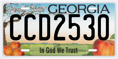 GA license plate CCD2530