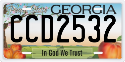 GA license plate CCD2532