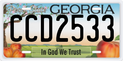 GA license plate CCD2533