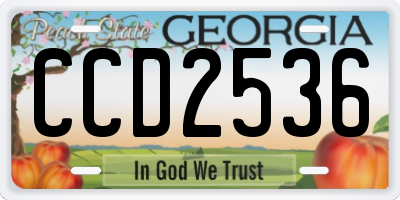GA license plate CCD2536