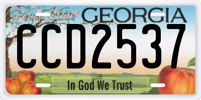 GA license plate CCD2537