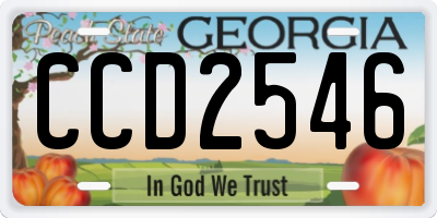 GA license plate CCD2546