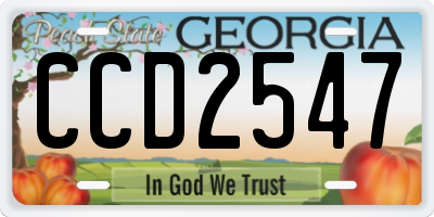 GA license plate CCD2547
