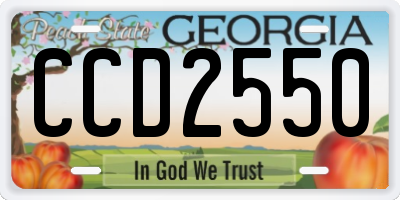 GA license plate CCD2550