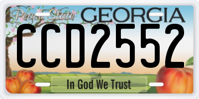 GA license plate CCD2552