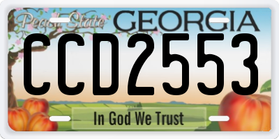 GA license plate CCD2553