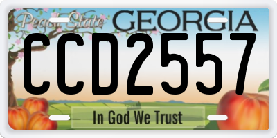 GA license plate CCD2557