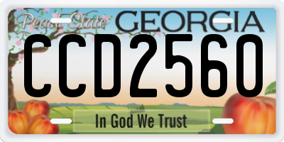 GA license plate CCD2560