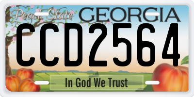 GA license plate CCD2564