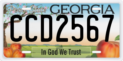 GA license plate CCD2567