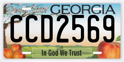 GA license plate CCD2569