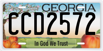 GA license plate CCD2572
