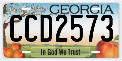 GA license plate CCD2573