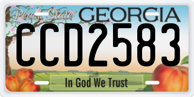 GA license plate CCD2583