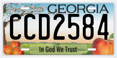 GA license plate CCD2584