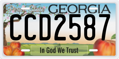 GA license plate CCD2587