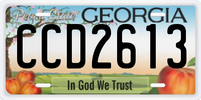 GA license plate CCD2613