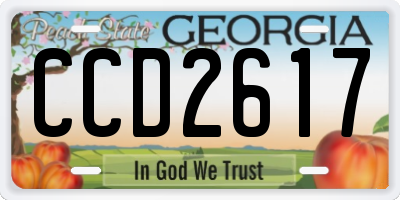 GA license plate CCD2617