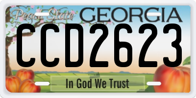 GA license plate CCD2623