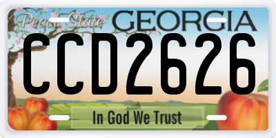 GA license plate CCD2626