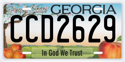 GA license plate CCD2629