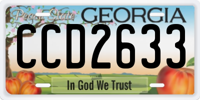 GA license plate CCD2633