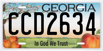 GA license plate CCD2634