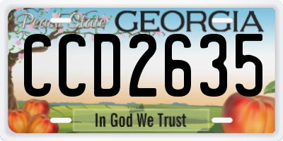 GA license plate CCD2635