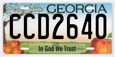 GA license plate CCD2640