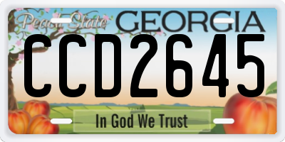 GA license plate CCD2645