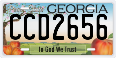GA license plate CCD2656
