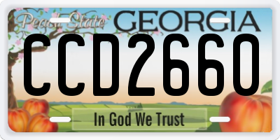 GA license plate CCD2660