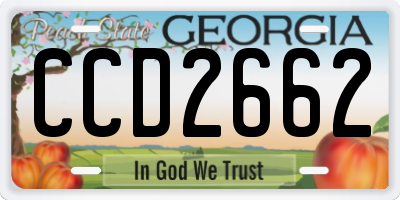 GA license plate CCD2662