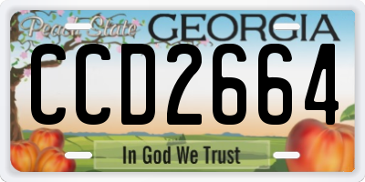 GA license plate CCD2664