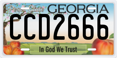 GA license plate CCD2666