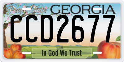 GA license plate CCD2677
