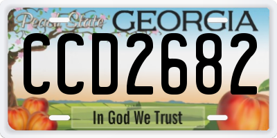 GA license plate CCD2682