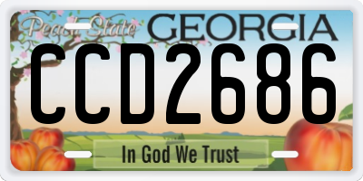 GA license plate CCD2686