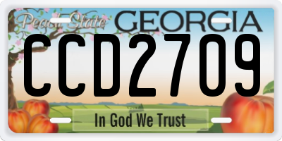 GA license plate CCD2709