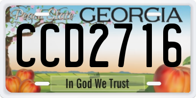 GA license plate CCD2716